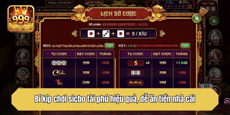 Kinh nghiệm hữu ích để chơi sicbo tài phú dễ thắng